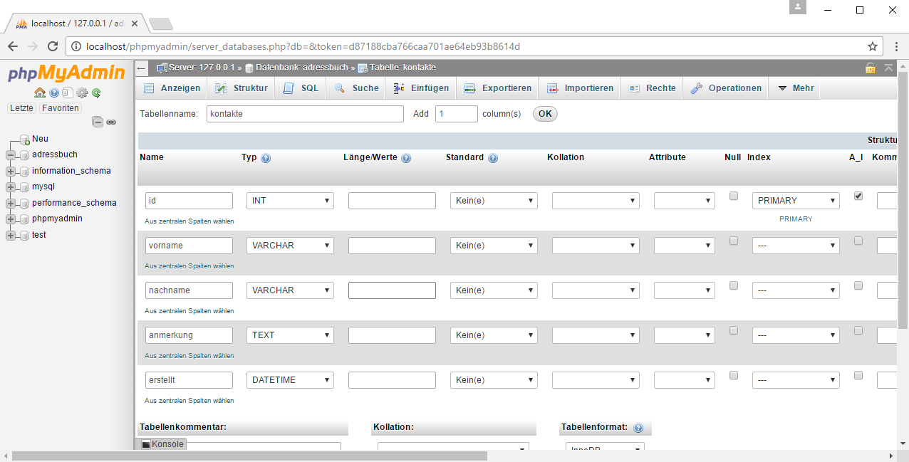 phpMyAdmin – eindeutiges Feld über Index Primary und auto increment