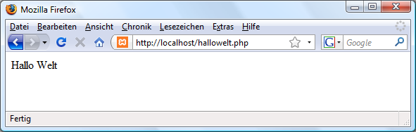 Hallo Welt PHP-Programm