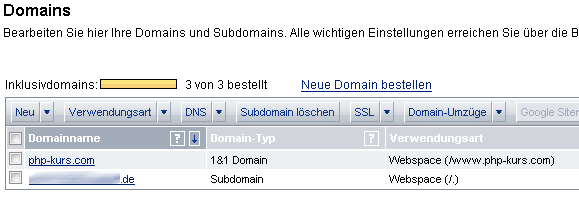 Verzeichnis für Domain bei Webhoster anlegen Verzeichnis für Domain bei Webhoster anlegen